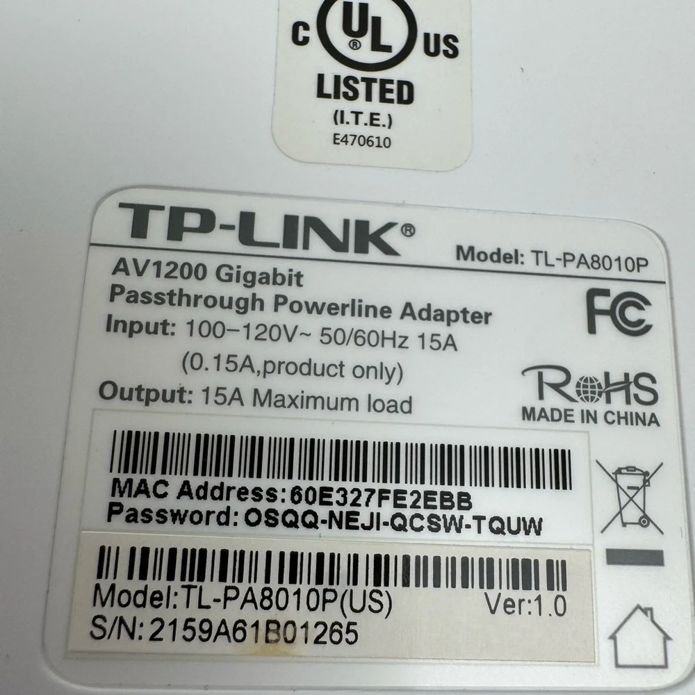 2 TP-LINK Powerline Kit AC1750 Wi-Fi Range Extender AV1200 TL-WPA8730 TL-PA8010